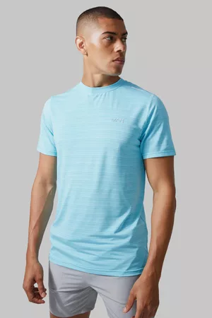 Boohoo Heren Sportshirts - Man Active Lightweight Performance T-Shirt, Light Blue