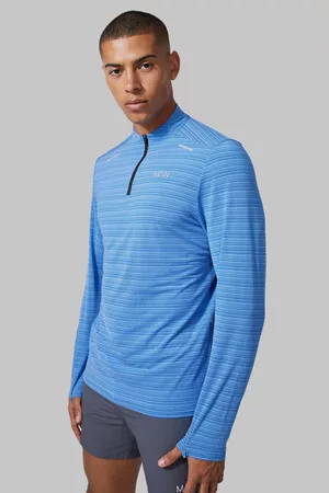 Boohoo Heren Sport sweaters - Man Active Lightweight Performance ¼ Zip, Blue