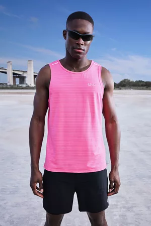 Boohoo Heren Sportvesten - Man Active Lightweight Performance Tank, Neon-Pink