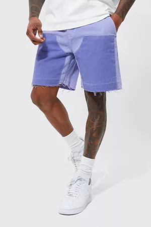 Boohoo Shorts - Fixed Waist Relaxed Overdyed Carpenter Short, Lilac