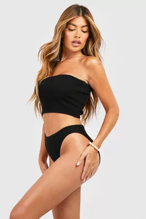 Boohoo Dames Ondergoed - Crinkle Hipster Bikini Brief, Black