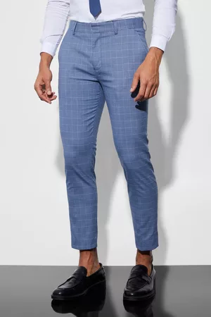 Boohoo Dames Broeken voor pakken - Skinny Crop Micro Flannel Suit Pants, Navy