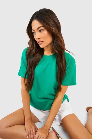 Boohoo Dames T-shirts - Basic Oversized Boyfriend T-Shirt, Green