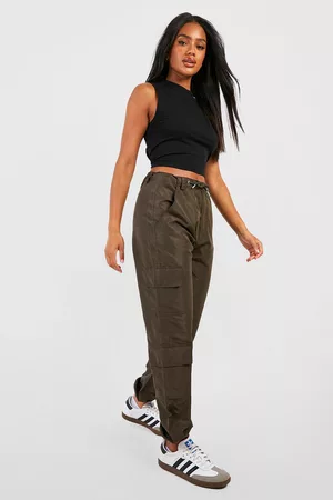 Boohoo Dames Cargo's - Shell Cargo Pocket Jogger, Khaki