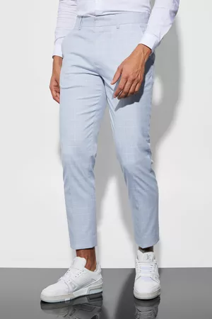 Boohoo Dames Broeken voor pakken - Slim Crop Micro Flannel Suit Pants, Ecru