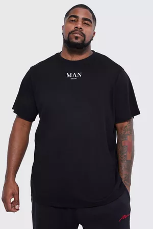 Boohoo Heren Lange mouw - Plus Man Gold Slim Fit Interlock T-Shirt, Black