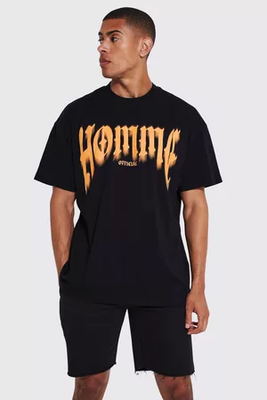 Boohoo Dames Lange mouw - Oversized Extended Neck Homme T-Shirt, Black