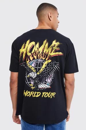 Boohoo Dames Lange mouw - Oversized Homme Eagle Graphic T-Shirt, Black