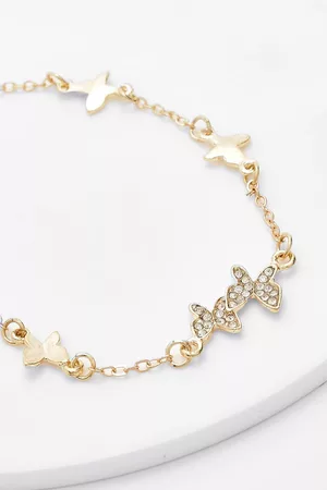 Boohoo Gouden Armbanden - Butterfly Detail Bracelet, Gold
