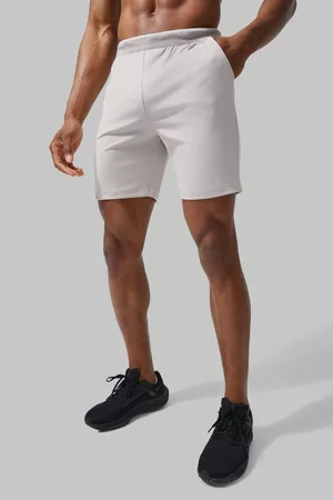 Boohoo Heren Korte sportbroeken - Man Active Gym Performance Shorts, Light Grey