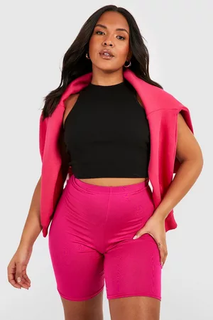 Boohoo Dames Cycling Shorts - Plus Basic Cycling Shorts, Fuchsia
