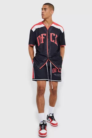 Boohoo Dames Korte rokken - Ofcl Mesh Basketball Tape Short, Black