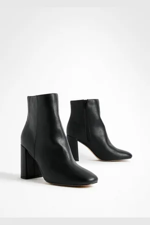 Boohoo Enkellaarsjes Met Ronde Neus En Blokhakken