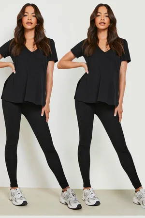 Boohoo Zwangerschap Over The Bump Leggings (2 Stuks)