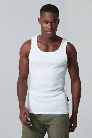 Boohoo Man Active Geribbeld Muscle Fit Fitness Hemd