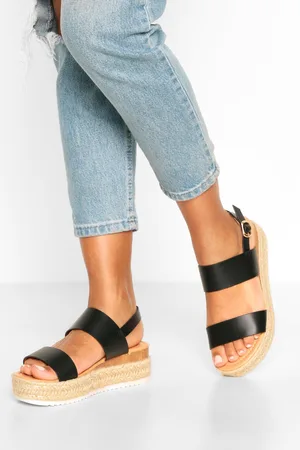 Boohoo Espadrilles Met Dubbele Bandjes En Plateauzolen