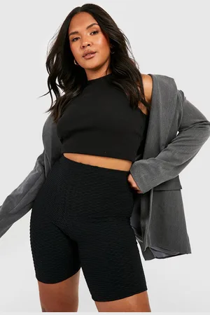 Boohoo Plus Honingraat Fietsbroekje Met Hoge Taille