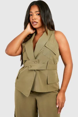 Boohoo Plus Utility Gilet Met Ceintuur
