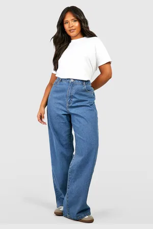 Boohoo Plus Basic High Waist Boyfriend Jeans