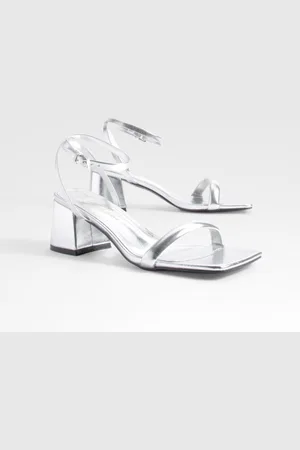 Boohoo Tweedelige Metallic Blokhakken Met Vierkante Neus