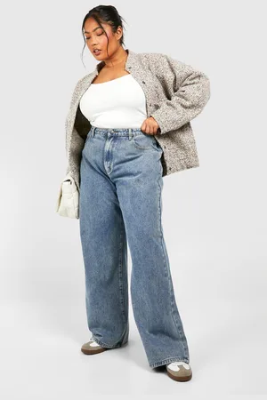 Boohoo Plus Wide Leg Denim Jeans