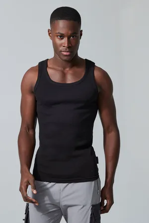 Boohoo Man Active Geribbeld Muscle Fit Fitness Hemd