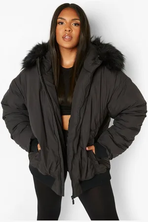 Boohoo Plus Bomberjack Met Faux Fur Zoom