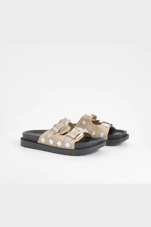 Boohoo Slippers Met Western Detail, Gesp En Voetbed