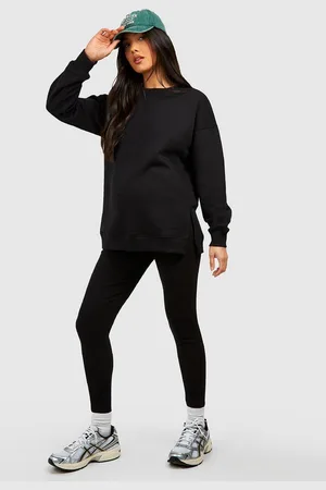 Boohoo Zwangerschap Trui Met Zijsplit En Leggings Set