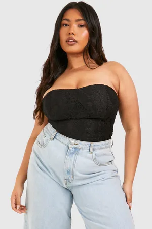 Boohoo Plus Kanten Bandeau Korset Top
