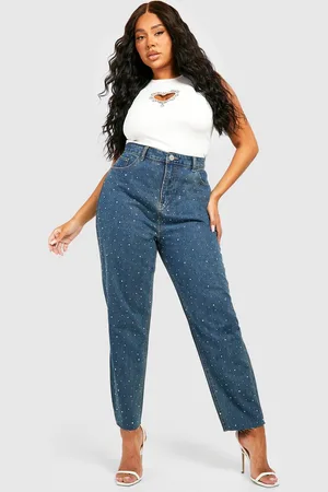 Boohoo Plus Versierde Mom Jeans