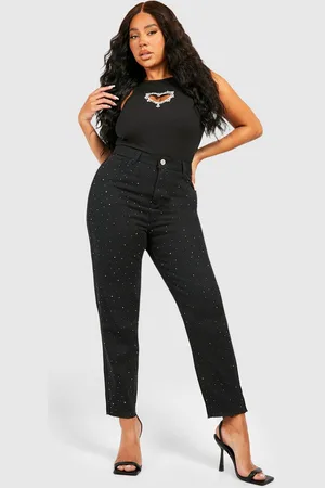 Boohoo Plus Versierde Mom Jeans