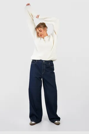 Boohoo Plus Basic High Waist Super Wide Leg Jeans