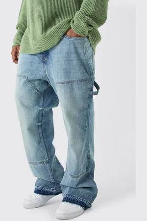 Boohoo Plus Onbewerkte Flared Slim Fit Utility Jeans
