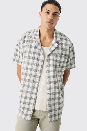 Boohoo Oversized Contrasterend Geruit Overhemd Met Textuur