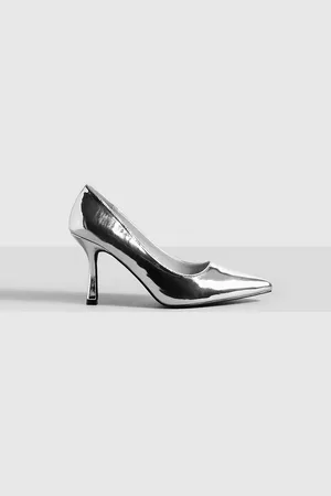 Boohoo Brede Metallic Pumps Met Lage Naaldhakken