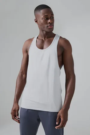 Boohoo Man Active Poly Fitness Hemd Met Racer Hals