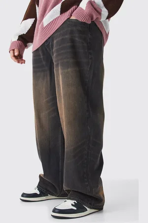 Boohoo Plus Onbewerkte Gebleekte Baggy Jeans