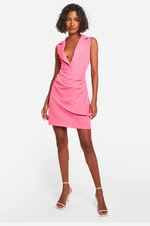Boohoo Tall Geweven Mouwloze Gedrappeerde Blazer Jurk