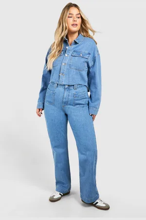 Boohoo Plus Jeans Met Rechte Pijpen En Zakken