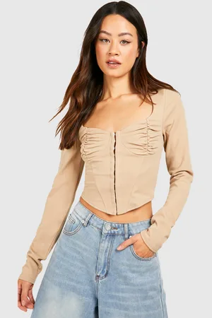 Boohoo Tall Crêpe Corset Top