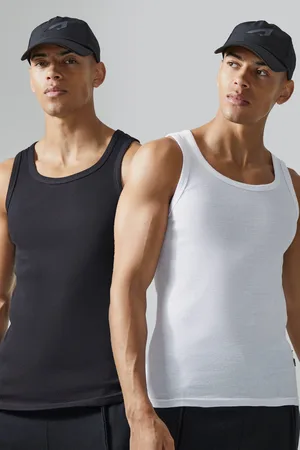 Boohoo Man Active Geribbelde Muscle Fit Fitness Hemdjes (2 Stuks)