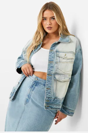 Boohoo Plus Oversized Gebleekte Spijkerjas