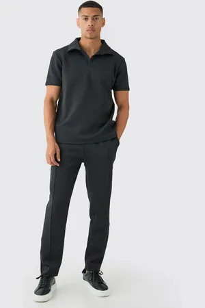 Boohoo Core Scuba Polo Met Revers Kraag En Joggingbroek Set