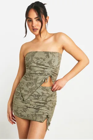 Boohoo Geplooid Bloemenprint Mini Rokje Met Textuur