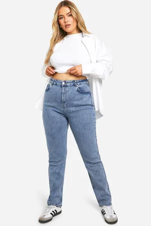 Boohoo Plus Dark Wash Skinny Fit Mom Jeans