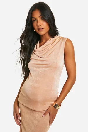 Boohoo Zwangerschap Strakke Mouwloze Top Met Waterval Hals