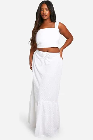 Boohoo Plus Maxi Rok Met Strik