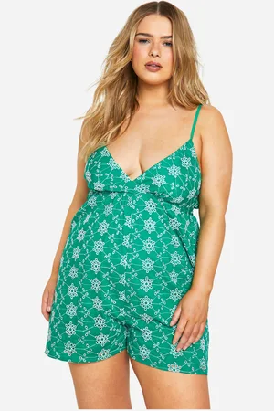 Boohoo Plus Contrasterende Broderie Romper