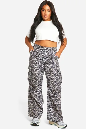Boohoo Plus Gebleekte Luipaardprint Cargo Broek